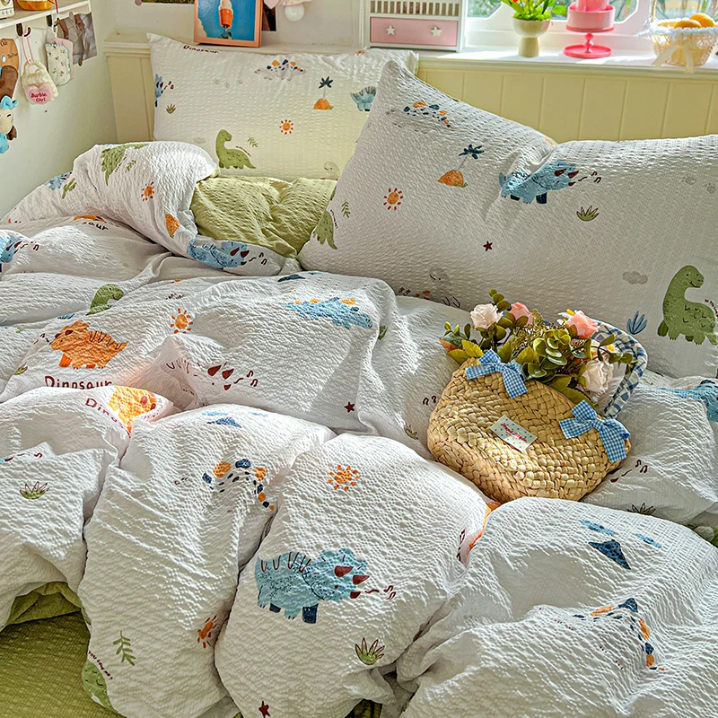 1pc Puff Gauze Duvet Cover Cartoon Printed Comforter Cover 이불커버 Single/Queen Quilt Cover for Home Skin-friendly capa de edredom