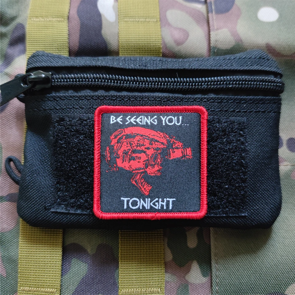 Weaving Patches for Clothes, Tactical Chapter, Skull Emblem Badge, DIY Garment, Vest Bag Accessories, We Will Seeing You Again