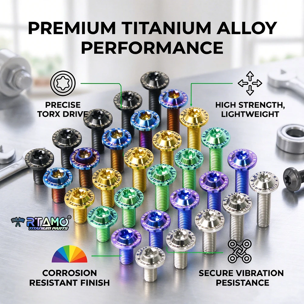 RTAMO Bolzen Titan M6X10/12/15/18/20/25/30mm Torx Kopf Fahrrad Motorrad Modifikation Dekoration Schraube Ti Verschluss 1pc – Detail 2