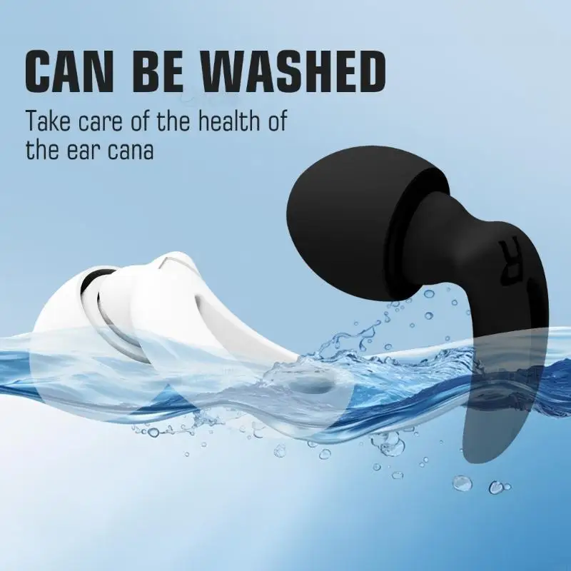 103F Reusable Ergonomic Comfortable Noise Reduction Earplugs in Soft Silicone Suitable for Peaceful Sleep & Quiet Environment