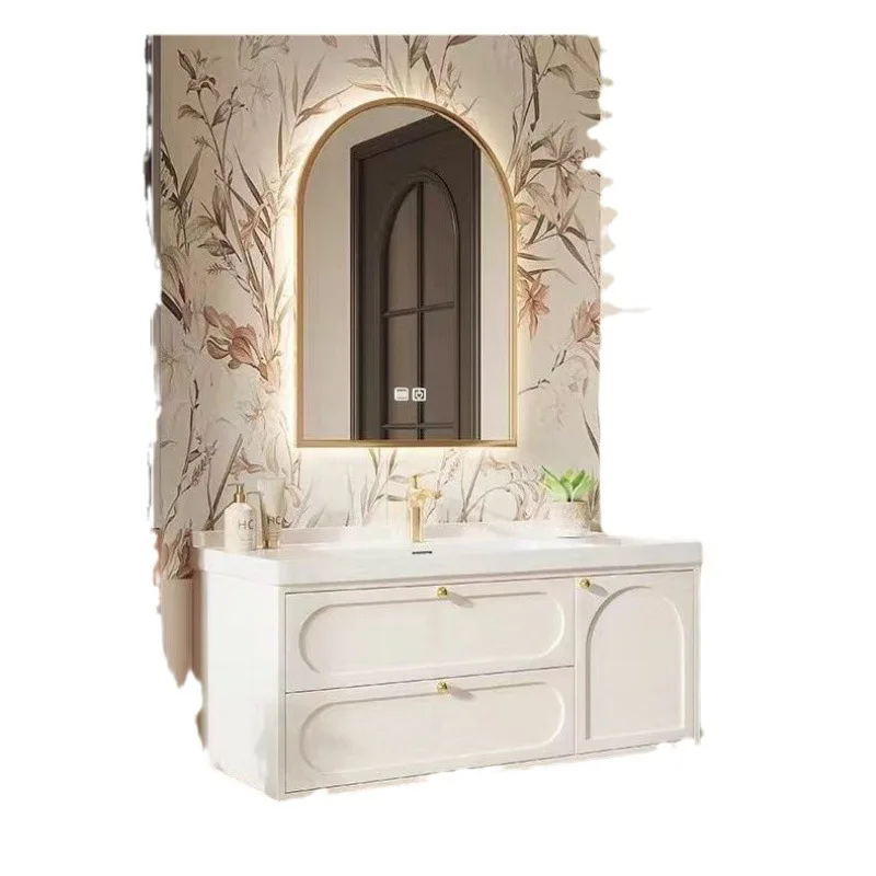 

French modern, bathroom cabinet ceramic integrated basin, toilet washbasin cabinet combination