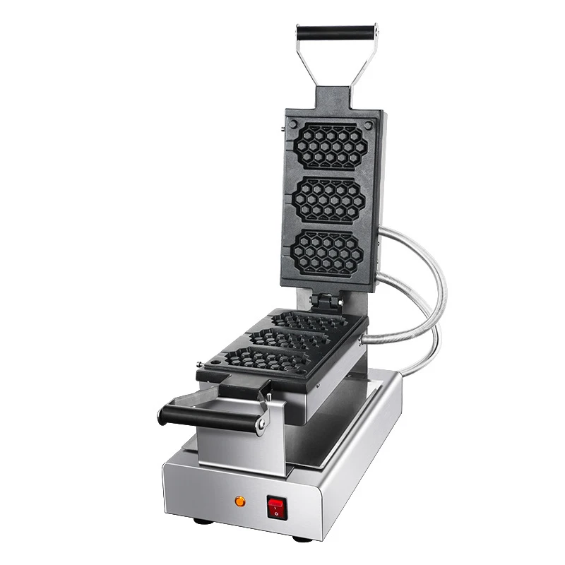 Three Grid Waffle Furnace Eggs Cake Making Machine Stainless Steel Non-stick Plate Baking Pan Cake Tools Commercial