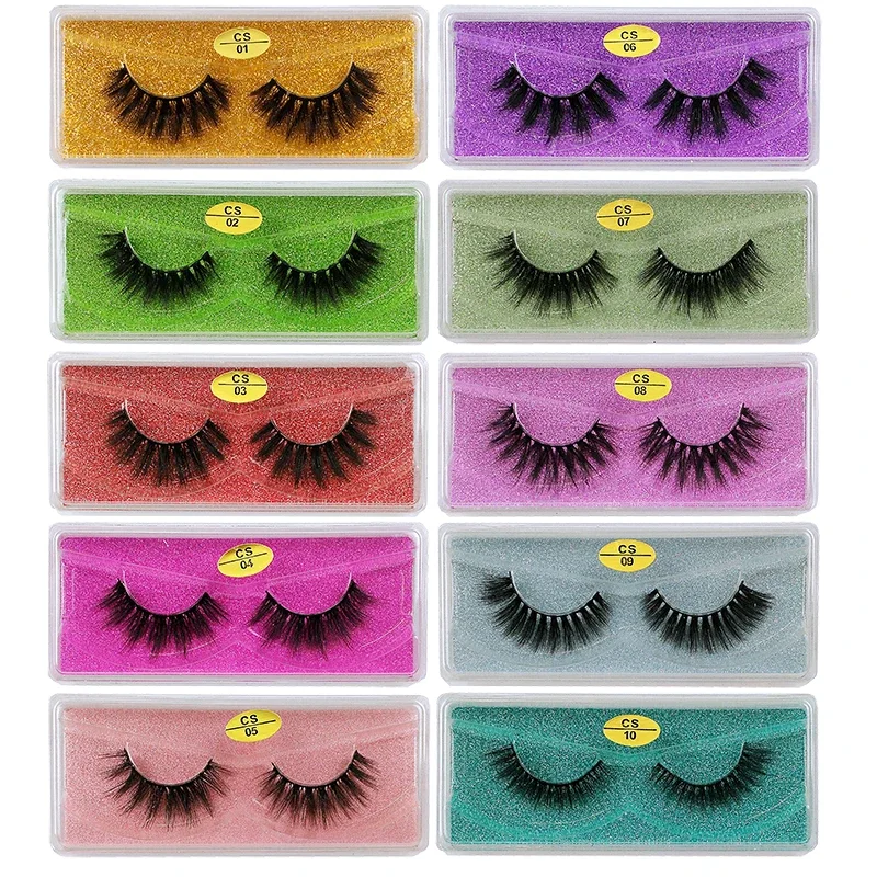 10 คู่ 3D Mink Eyelashes Fluffy Dramatic Eyelashes แต่งหน้า Wispy Mink Lashes ขนตาปลอมธรรมชาติยาวหนาปลอมขนตา