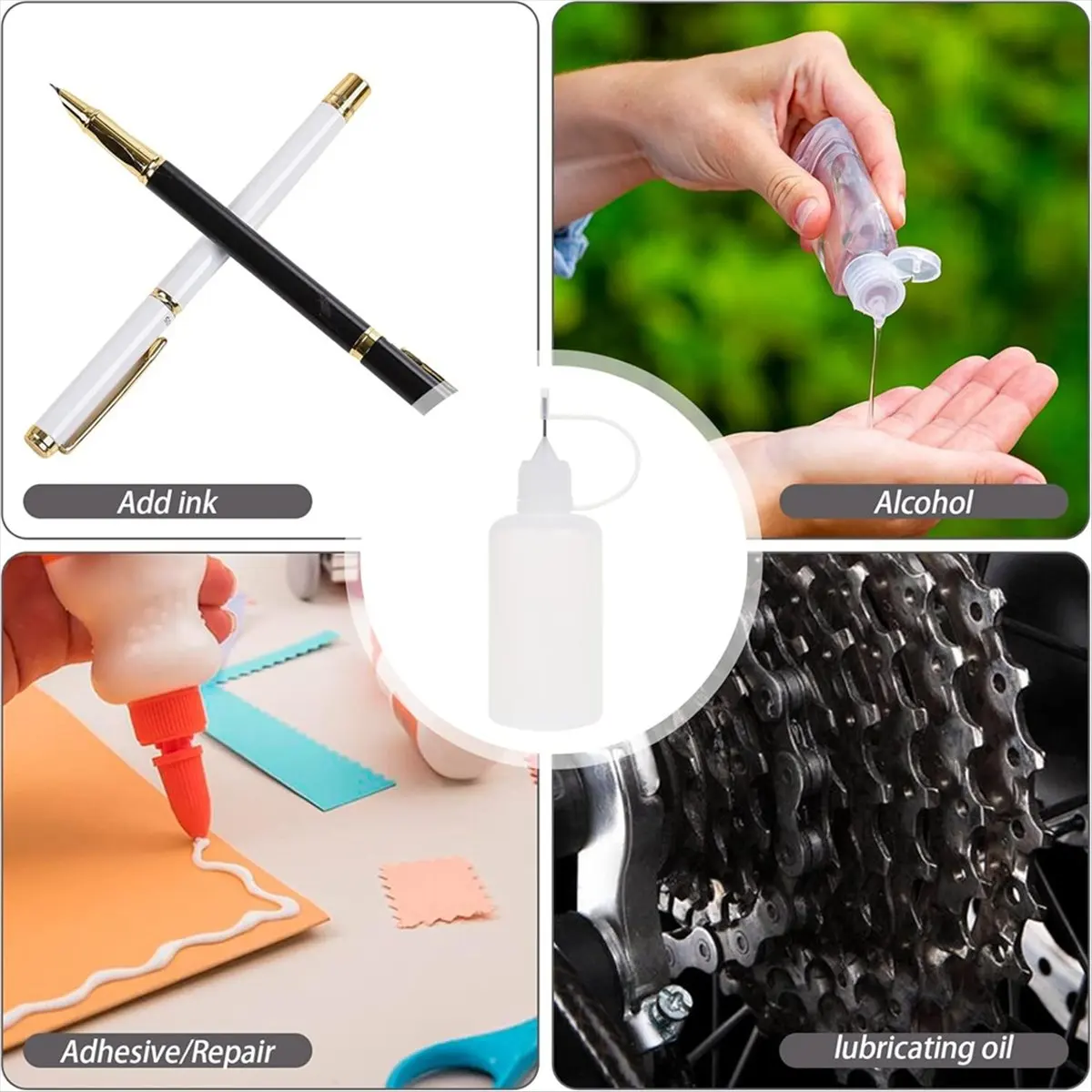 A74U 12Pcs Fine Tip Glue Applicator Bottle Needle Tip Applicator Oiler Bottle Needle Tip Bottles for Quilling Craft