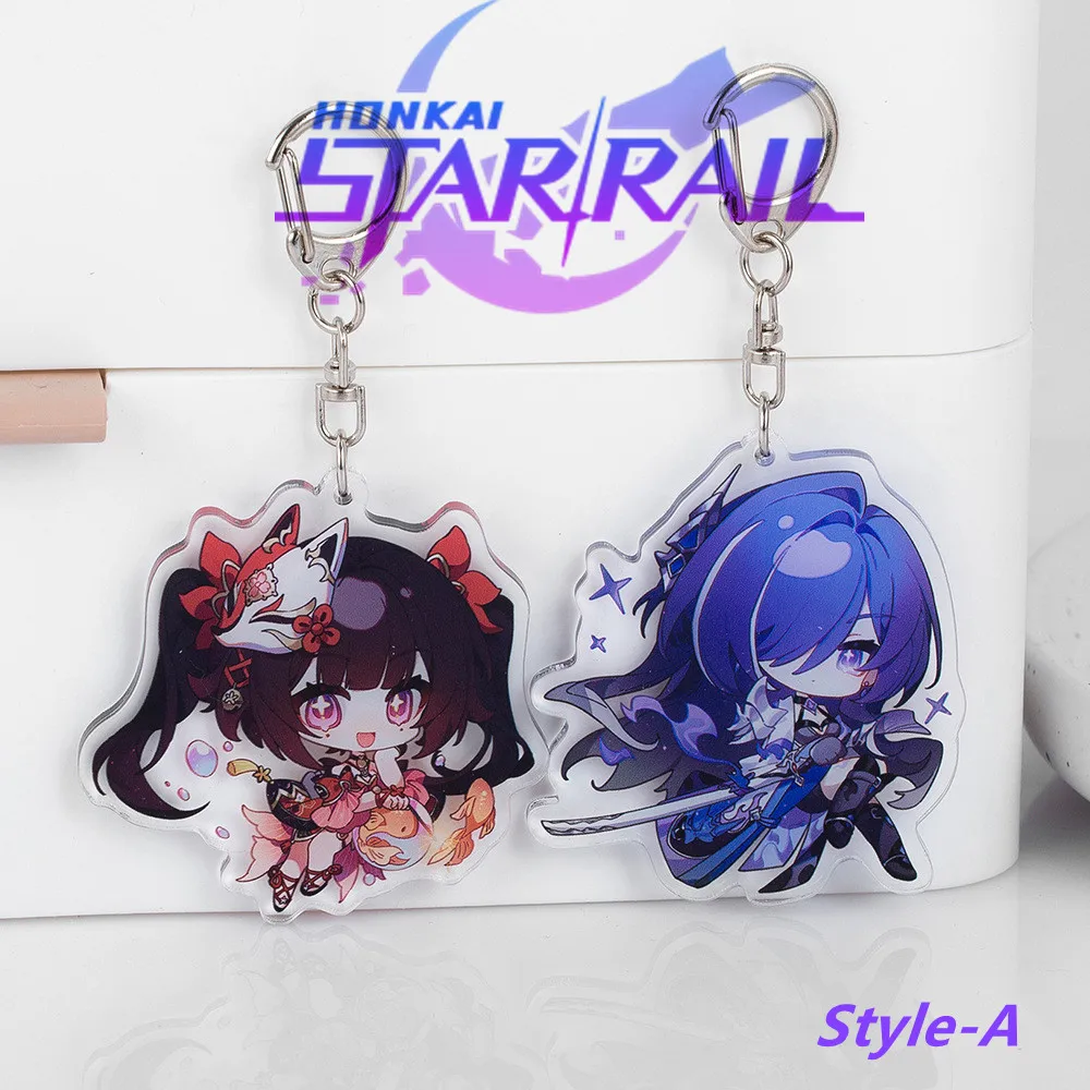 New Honkai: Star Rail Sparkle Black Swan Sunday Misha Keychain Cute Cartoon Anime Pendant Key Ring Backpack Jewelry Gift Badge