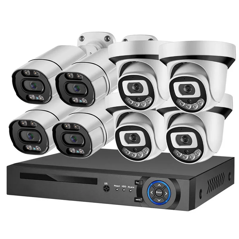 8MP 4CH POE Security Ip Camera Kit 4channel 8mp Outdoor Poe Nvr Kit Cctv Ip Cameras 4K POE Security Ip Camera System