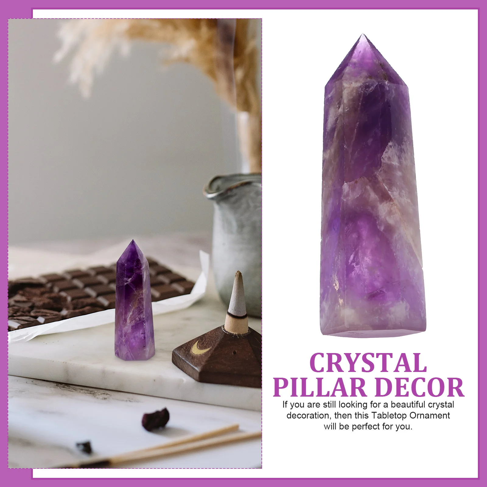 

Column Point Stone Crystal Home Office Decor Statue Crystal Pillar Home Stone Decoration Decoration Craft Wall Decor Item