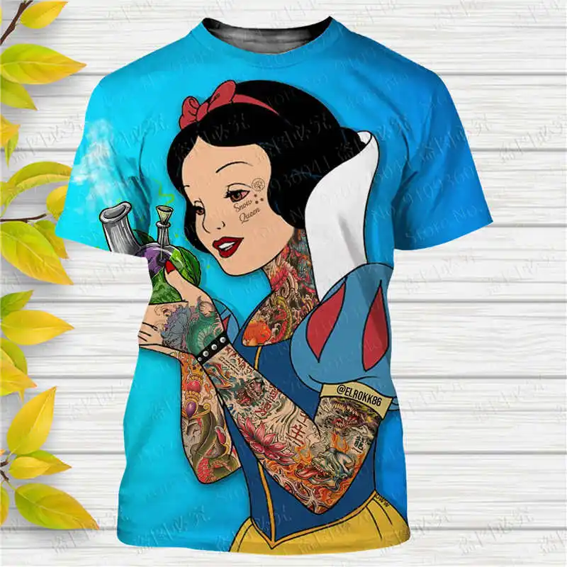 Snow White classic 3D print Disney t shirt  men women Short Sleeve casual style Summer Casual Streetwear Tee Tops