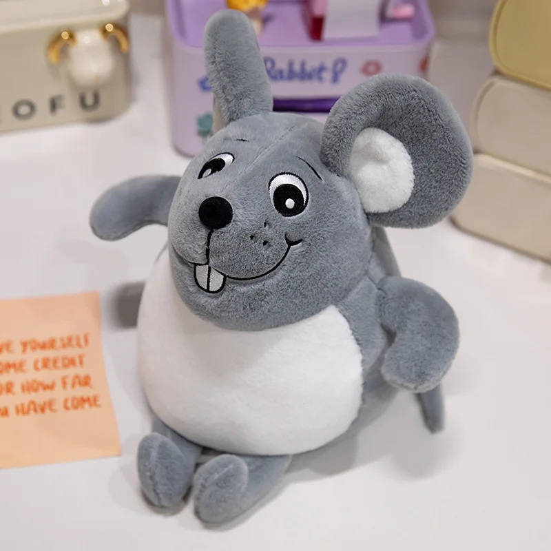 Oreiller en peluche pour bébé, simulation de dessin animé, posture assise, souris, beurre, année du rat, cadeau pour enfants, illumination nitive 2