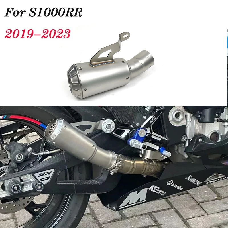 

For S1000RR 2019-2023 S1000R 2021-2023 Exhaust System Motorcycle Muffler Motorcross Tip Escape Moto Racing 61mm Slip on