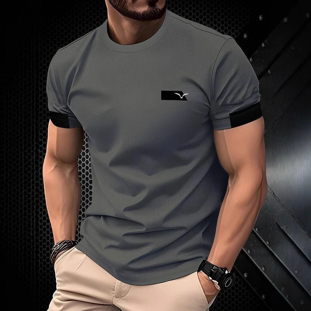 Men's 3D Digital Print Sve Knit Breathable round Neck Shirt Polyester Fiber Summer Casual T-shirt Short Sleeve Cartoon Pattern
