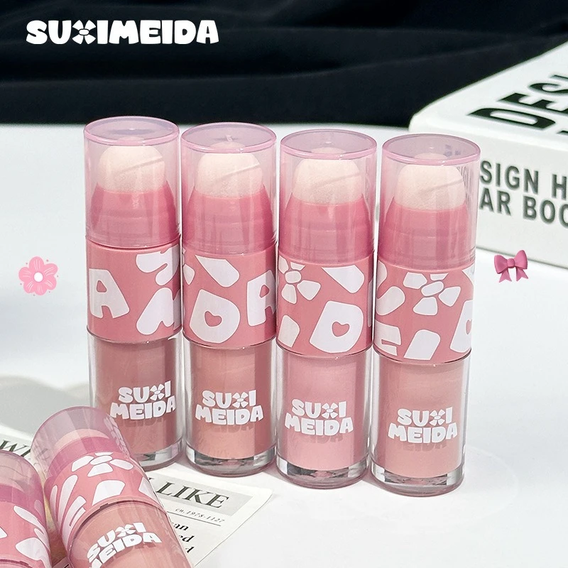 متعدد الاستخدامات السائل أحمر الخدود عصا مزدوجة نهاية تمييز كونتور كريم ممتلئ الوردي التخسيس لون الوجه مقاوم للماء ماكياج اليومي