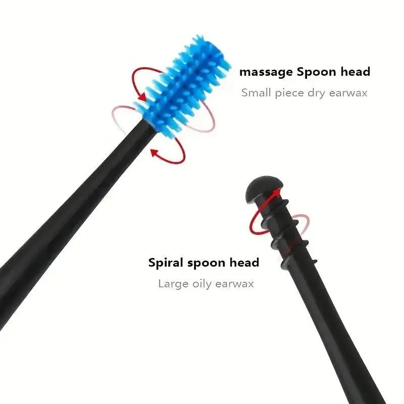 2pc Spiral Ear Spoon, Double Headed Rotating Ear Digging Spoon, EarPicking Tool, Double-Ended Earpick, Clean Ear Safety