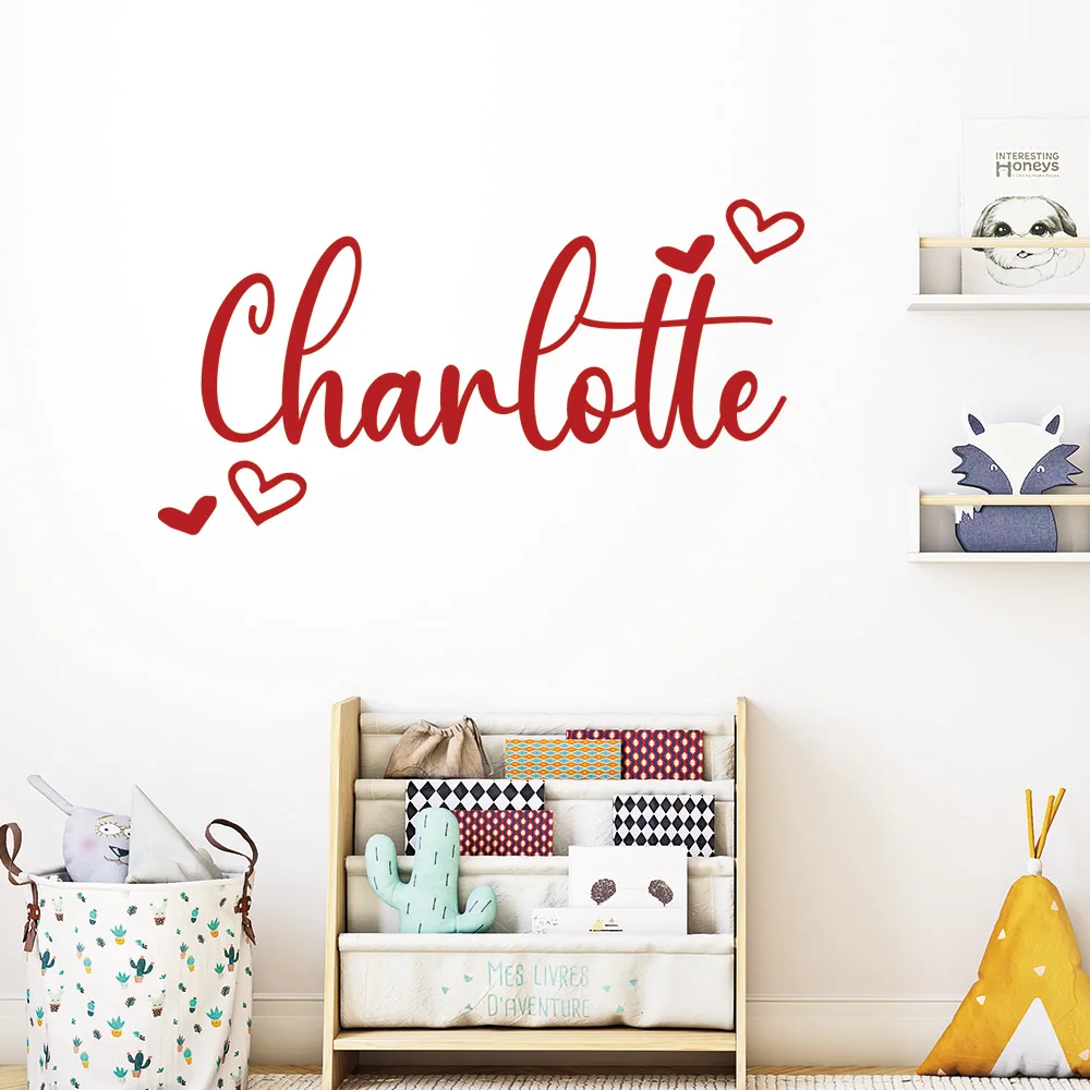 1 قطعة شخصية ملونة مخصصة اسم الحب الأسرة ملصقات جدار جدارية ديكور فني للمنزل لغرفة النوم جدار الفن جدارية
