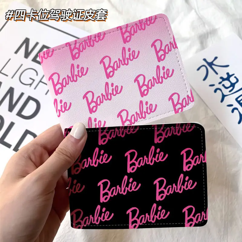 Miniso Barbie Anime Id Card Protective Cover Coin Purse Girl Cute Printed Card Holder Credit Card Storage Bag Business Card Bag