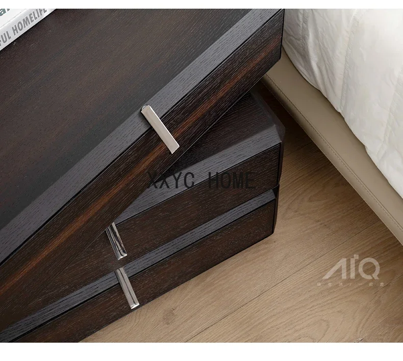 Скандинавский креативный вращающийся прикроватный шкаф, современный простой и легкий роскошный прикроватный шкаф для главной спальни, шкаф для хранения