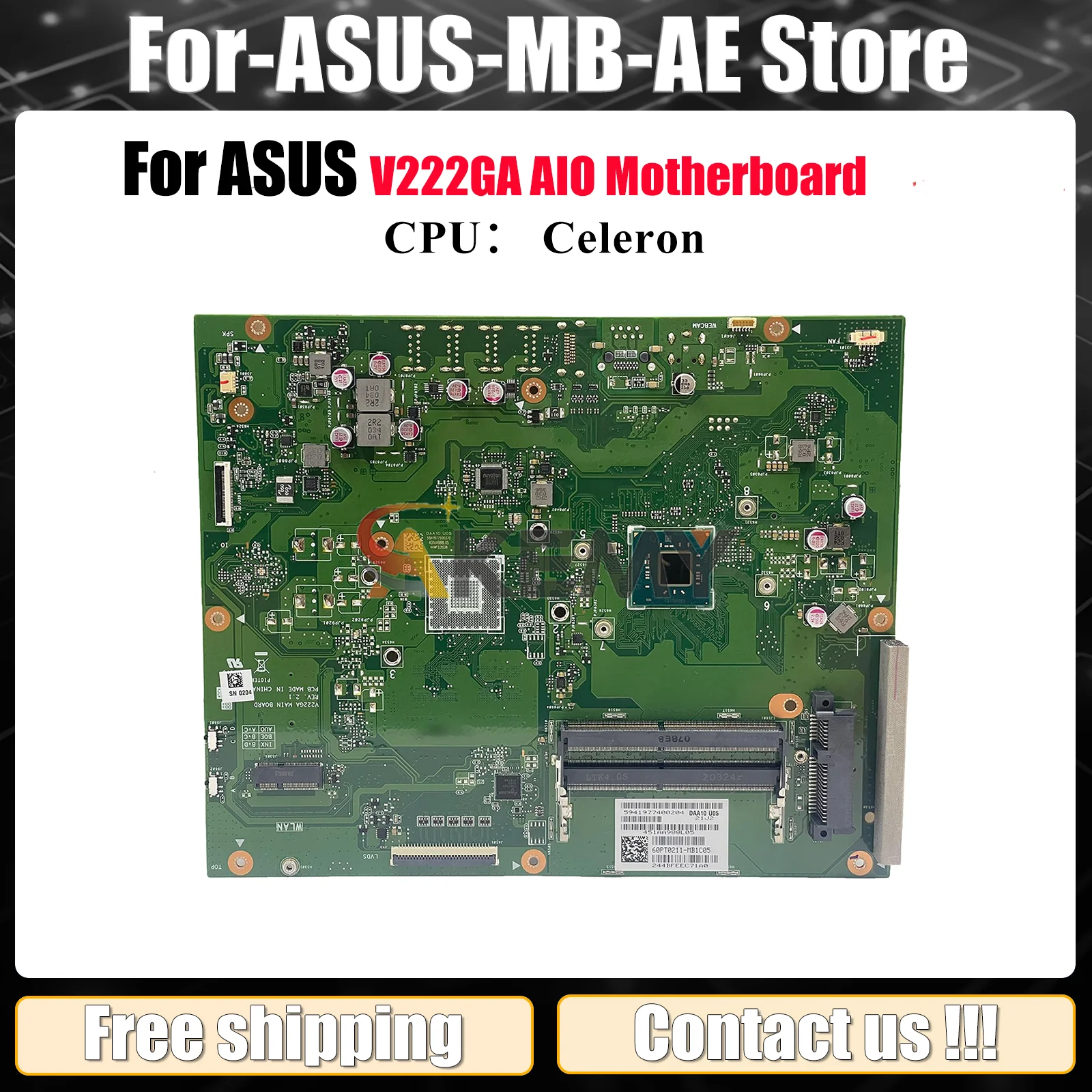 

Материнская плата V222GA для ASUS Vivo AiO V222G V222GA V222GB, материнская плата с процессором Celeron, 100% тестирование, ОК, быстрая доставка, высокое качество