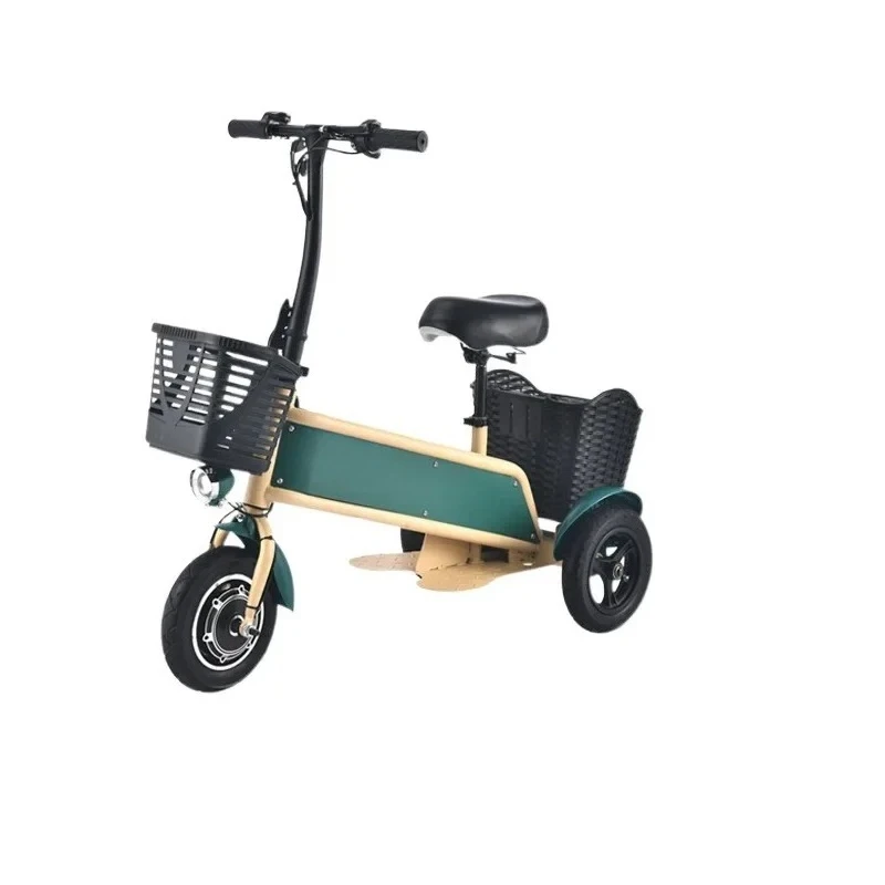 

Electric tricycle Two-seat Scooter Foldable Mini Small Electric Bicycle Adult Elderly Electric Scooter 350W36V12AH Retro Ebike