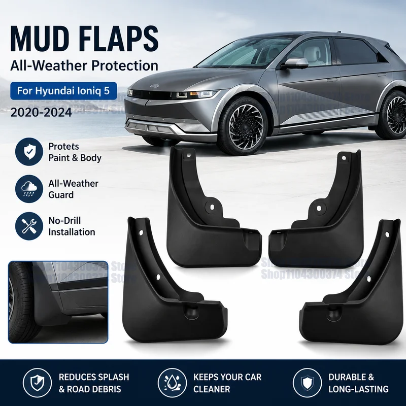 for Hyundai Ioniq 5 (2020-2024) 4Pcs Mud Flaps Splash Guards Front&Rear Wheel Fender Mudguards Car Exterior Protection Parts