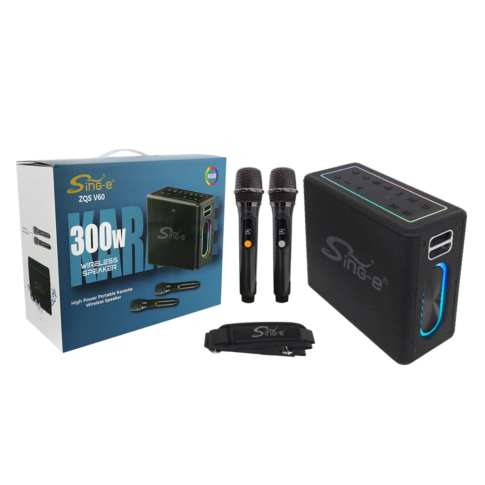 300 واط عالية الطاقة Soundbox في الهواء الطلق مقاوم للماء مضخم صوت محمول مربع الرقص المتكلم مع ميكروفون مزدوج نظام الكاريوكي المنزلي