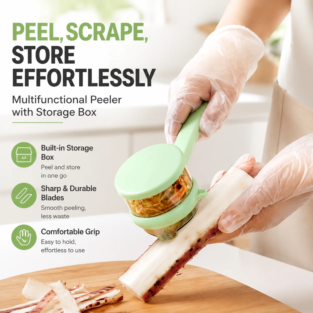 Vegetable Peeler with Storage Box, Potato Fruit Scraper, Multifunction Kitchen Knife Accessories