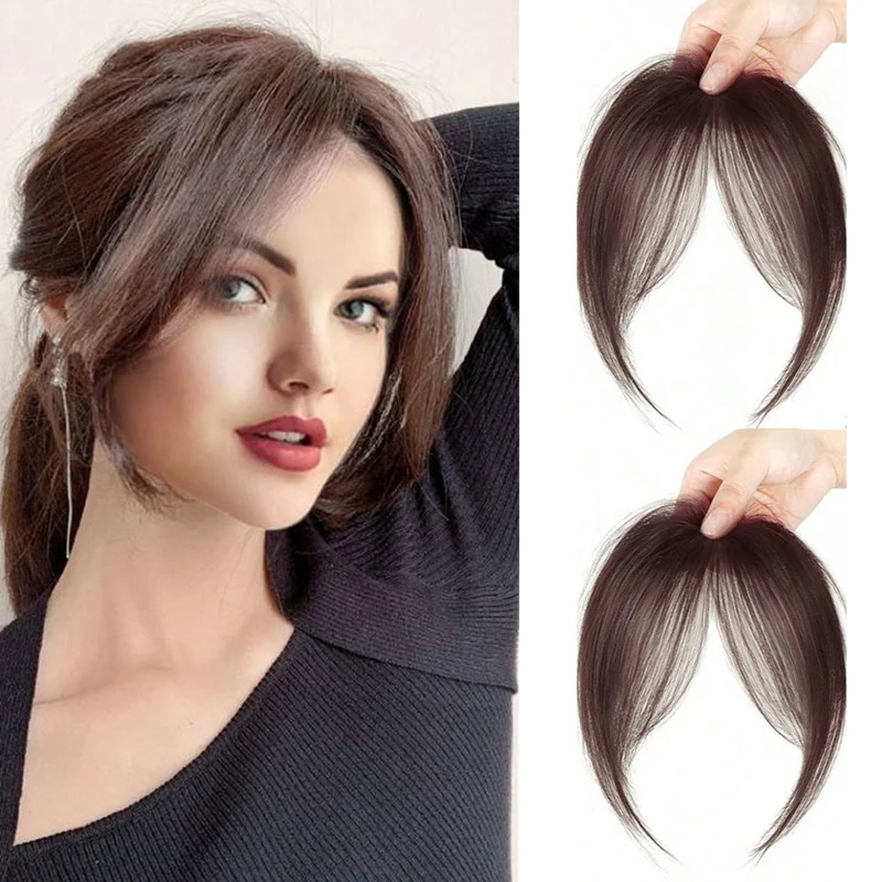 شعر مستعار اصطناعي الانفجارات قطعة شعر طبيعي شعر مستعار رقيق مشبك شعر ملحقات قطع الشعر للنساء اكسسوارات التصميم #6