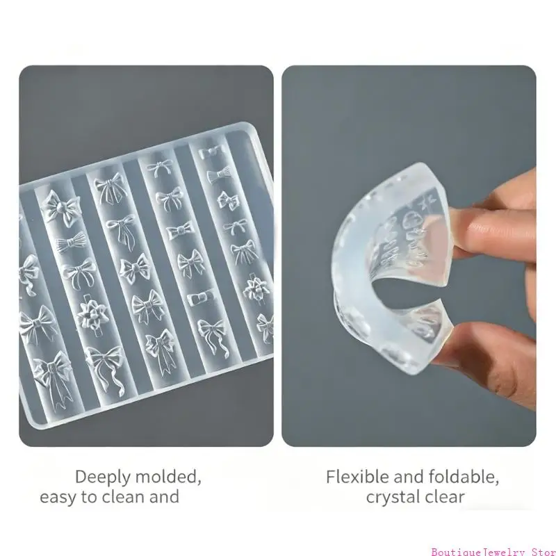 E1PE Adorable Rabbits Themed Art Mould Lightweight Silicone For DIY