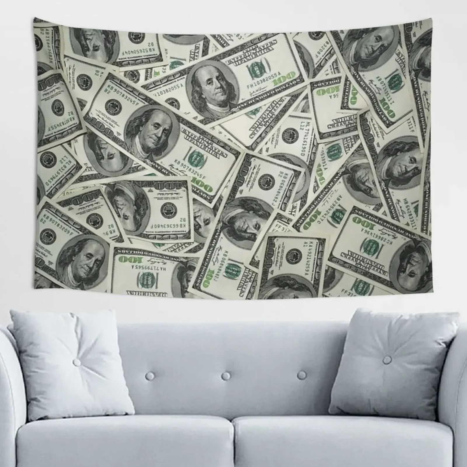 Money Theme Tapestry Franklin 100 Dollar Tapestry Creativity Aesthetic Tapestry Wall Hanging for Bedroom Living Room Dorm Decor