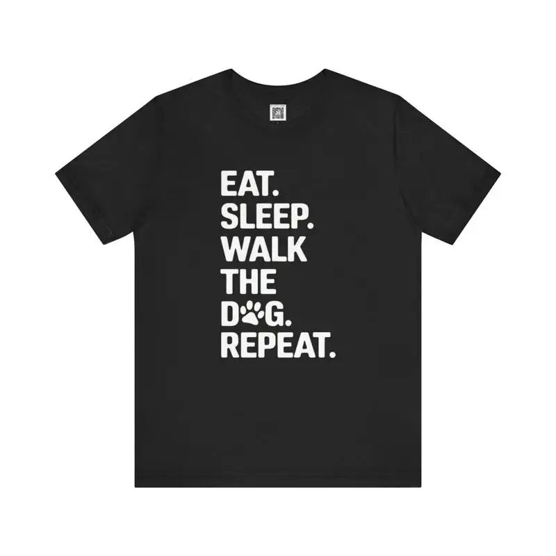 

Футболка с повторением собаки Eat Sleep Walk