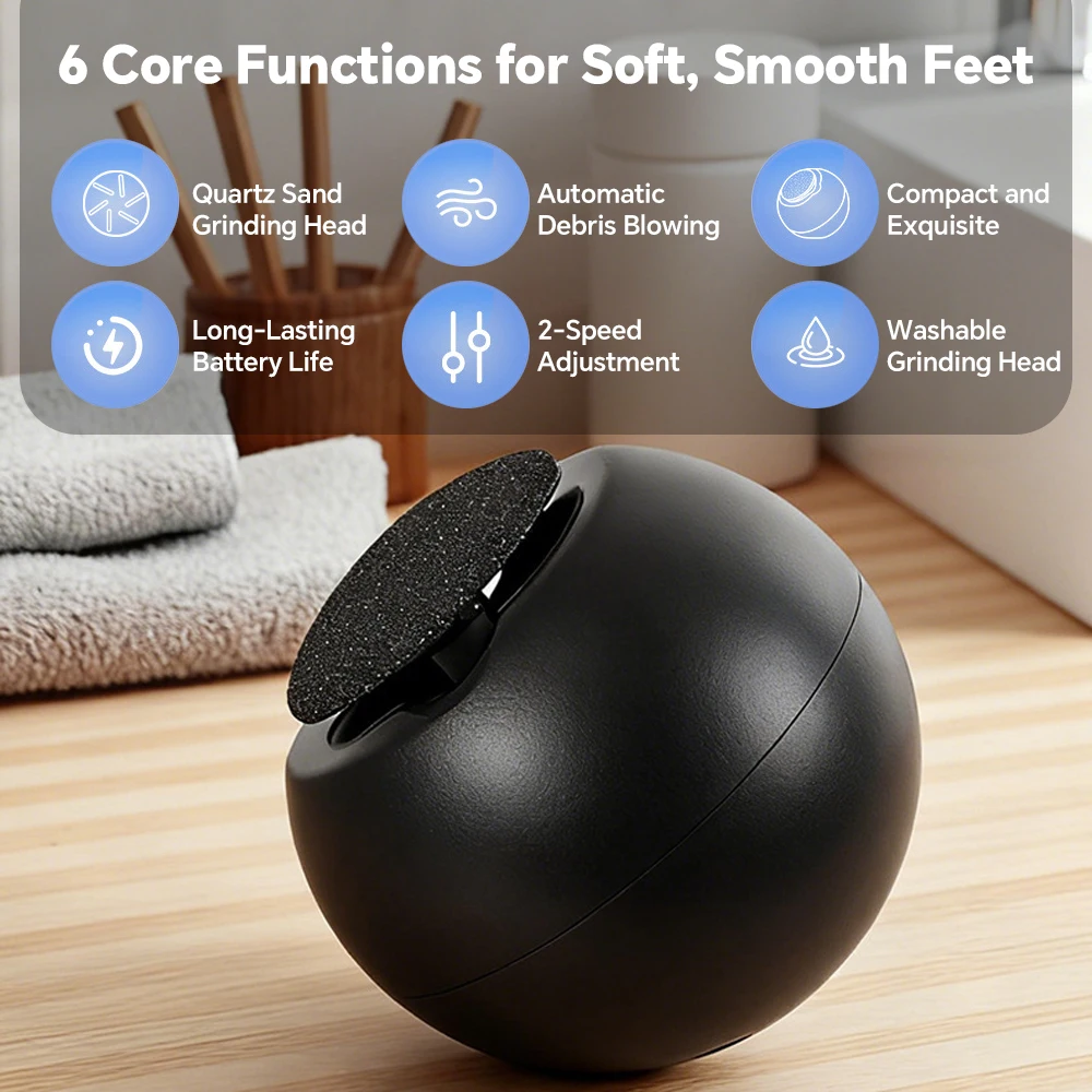 Rechargeable Electric Foot File Callus Remover With 2 Speeds Kit_voghion.com