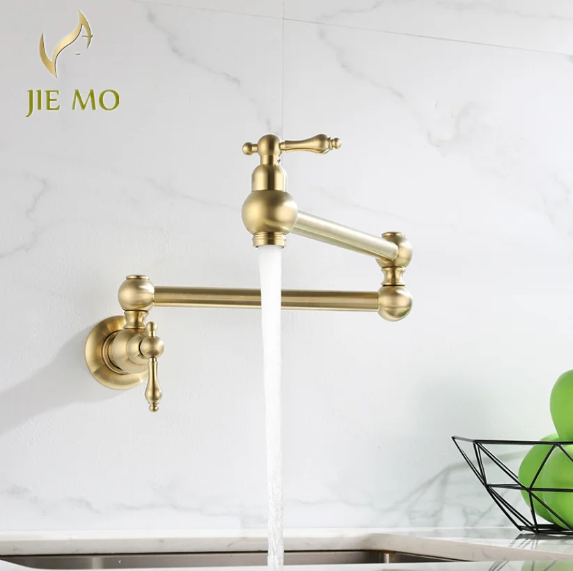 

Brass single cold water folding dish faucet Kitchen extended 360 degree folding basin sink tap