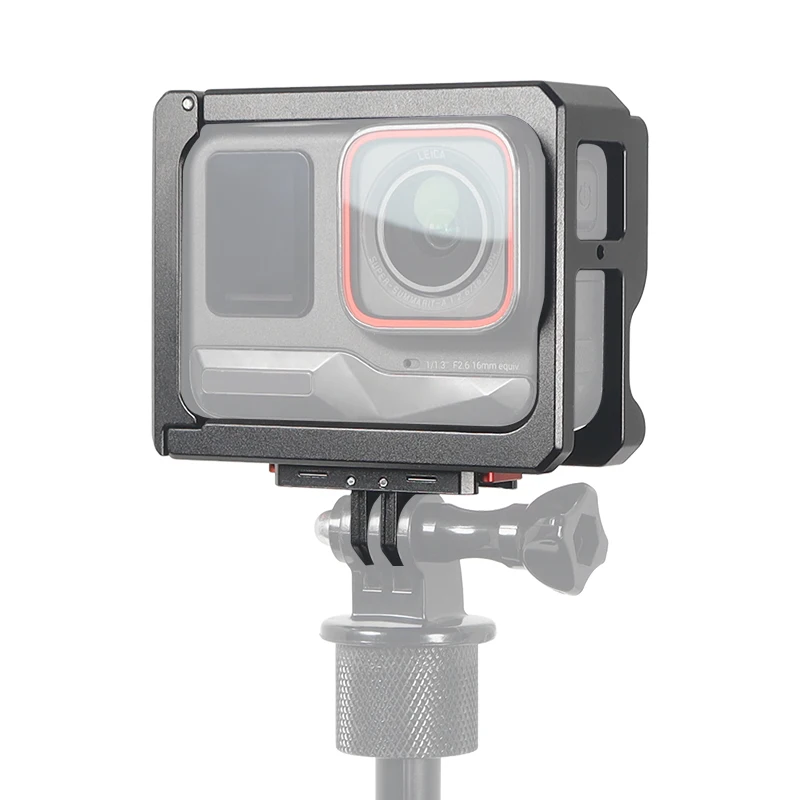 Protective Cage Frame for Insta360 Ace Pro 2 Battery Quick Release Cage 1/4 ARRI Cold Shoe Mount Mic Light Holder Tripod Bracket