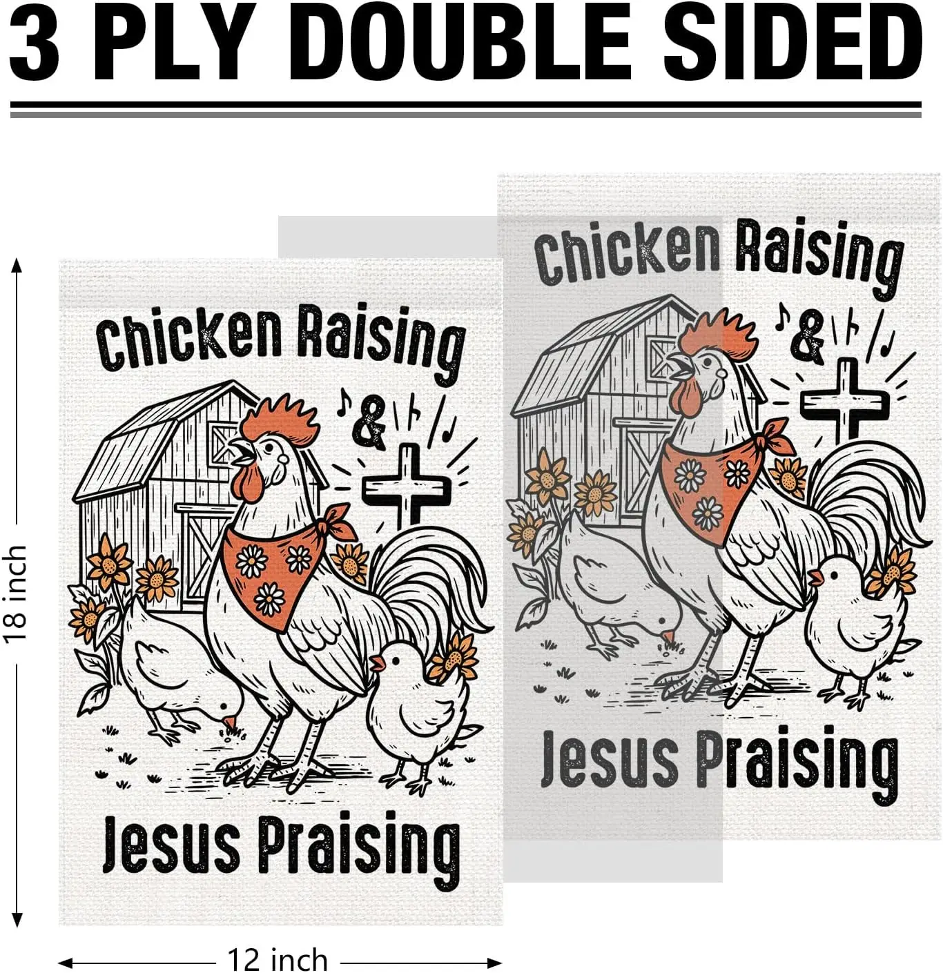 Funny Chicken Garden Flag 12x18 Inch Double Sided Burlap Garden Flag aaz