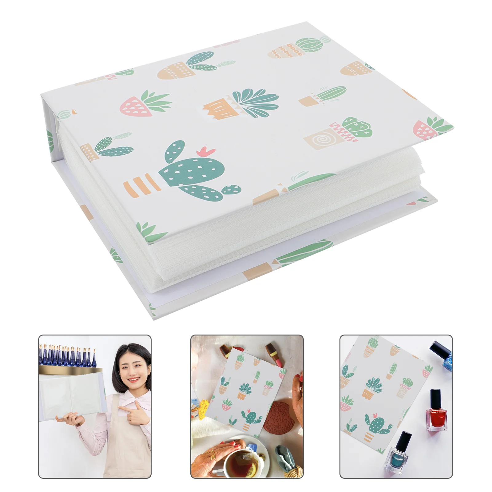 מניקור אלבום תמונות מסמר מדבקה אחסון חוברת פוטו מארגן דקסטר קרטון נייר קראפט עמ 'מדבקות