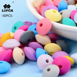 LOFCA 12mm 50 adet/grup silikon mercimek yuvarlak boncuk diş çıkarma BPA ücretsiz Bébé diş kaşıyıcı çiğnemek ücretsiz kargo öğeleri bebek aksesuarları