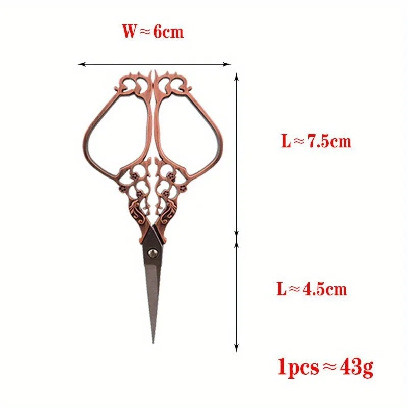 1 szt. Retro stal nierdzewna nożyczki do szycia nożyczki do haftu krawiecki nożyczek do stylizacji nici nożycowych w stylu Vintage