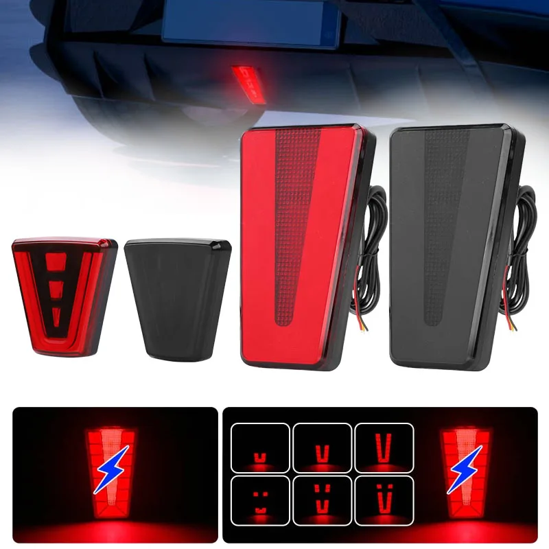 

F1 V Style Pilot Lights LED Brake Tail Light Led Third Brake Lamp Signal Lamp Rear Driving Fog Light For Car SUV JDM BBA 12V