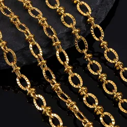 No Fade 2Meters Stainless Steel Radial Line Metal Beads Chain Embossing Bracelet Chain Bulk Jewelry Making DIY Necklace Supplies