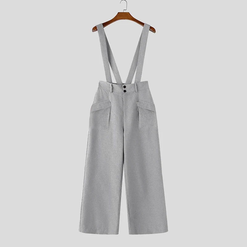 INCERUN Herren-Jumpsuits, einfarbig, ärmellos, lässig, mit Trägern, für Herren, Streetwear, locker, 2026, modische Herren-Overalls, Hosen – Detail 13