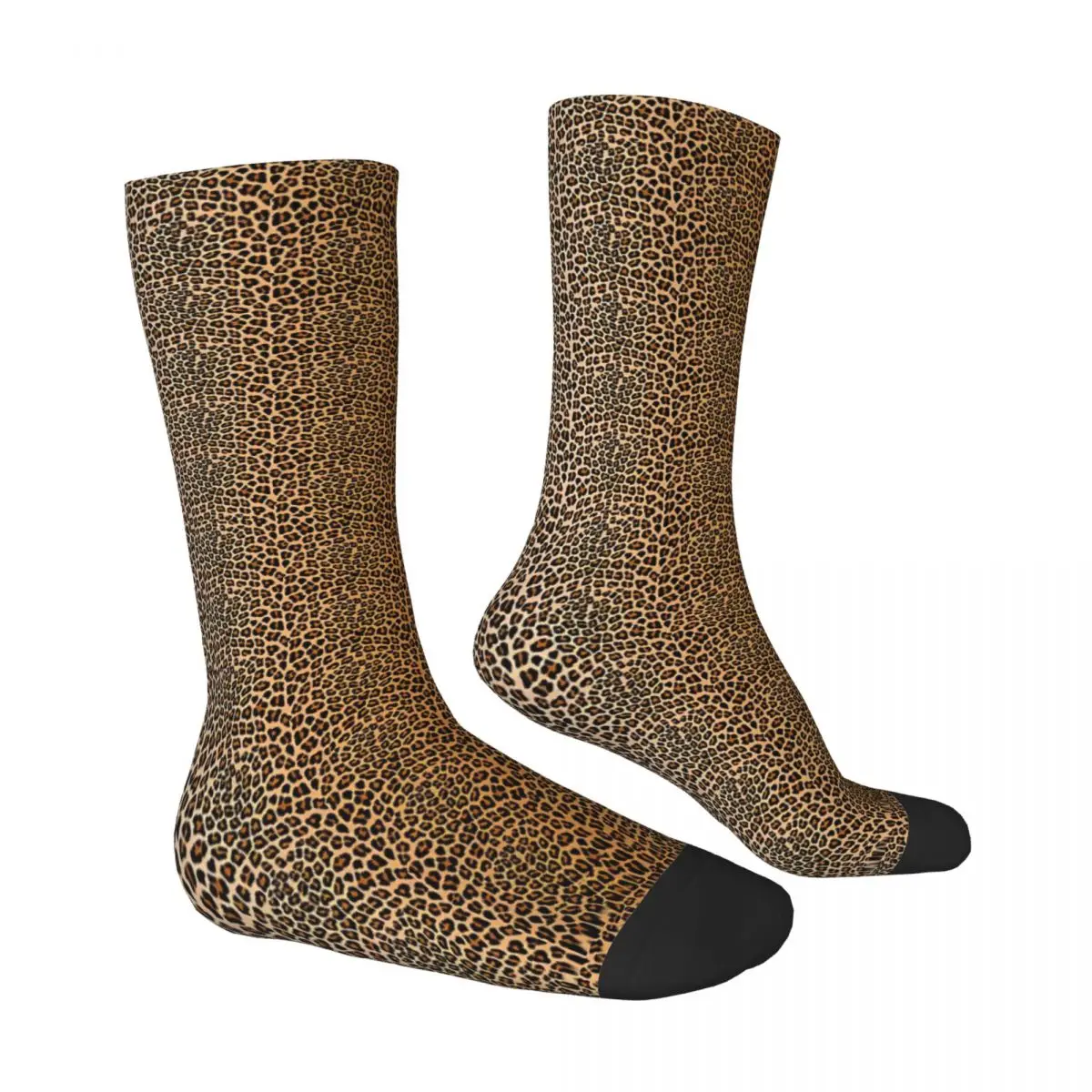 Calze con stampa leopardata calze divertenti personalizzate calze antiscivolo autunnali da uomo calze morbide e traspiranti all'aperto