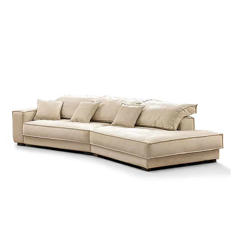

Italian minimalist corner shaped sofa living room fabric designer furniture
