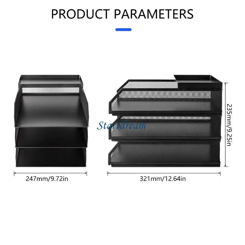 3/4 Tiers Filing Trays Desk Organiser Document Sorter Rack File Holders K92C