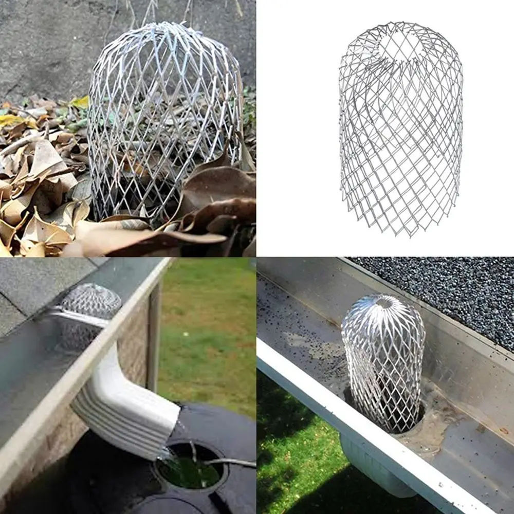 Roof Gutter Drain Guard Aluminum Mesh Leaf Filter Downspout Protection Stopper Drainage Maintenance Accessories