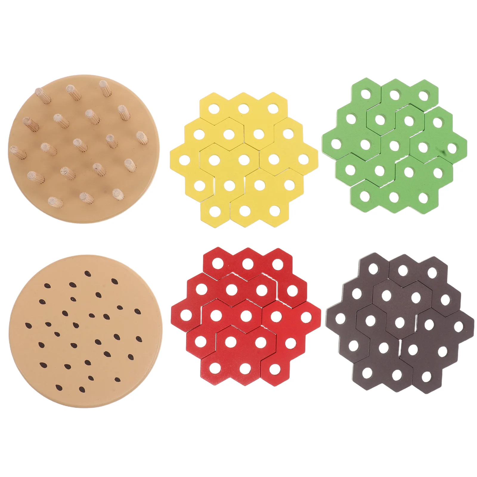 

Hamburger Puzzle Building Blocks Toys Kids Montessori Game Wood Jigsaw Geometric Shapes Child