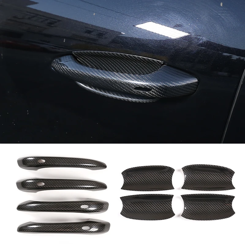 

Real Carbon Fiber Car Exterior Door Handle Bowl Cover Trim Sticker For Porsche Cayenne 2018-2023 Auto Accessories