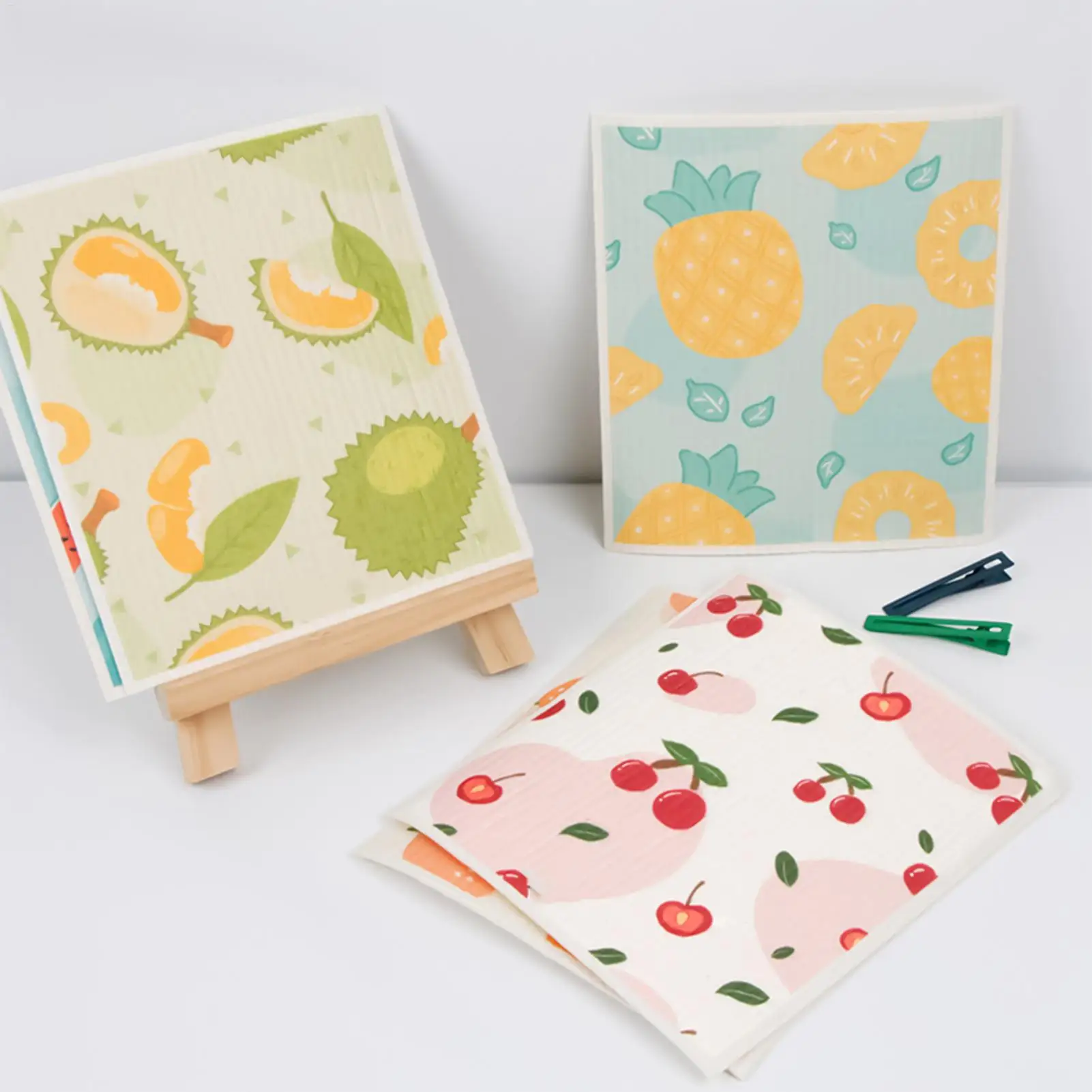 Wood Pulp Cotton Dishcloths Absorbent Reusable Dish Rags Washable Kitchen Towels for Pots Pans Countertops Appliances Stove Home