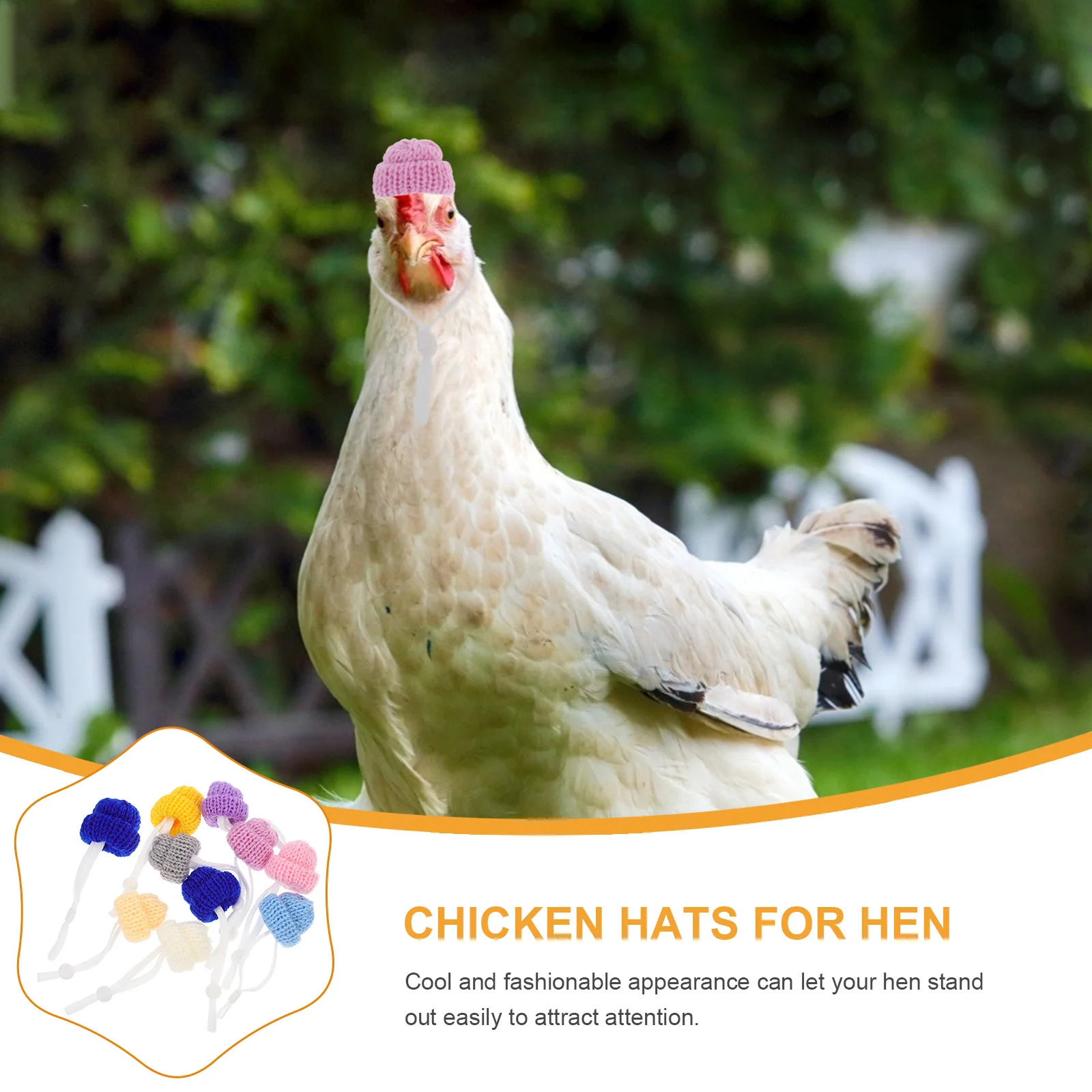

10Pcs Chicken Hats Adjustable Knitting Mini Wool Yarn Pet Warm Hat Hen Christmas Party Birthday Decor Chicken Hat