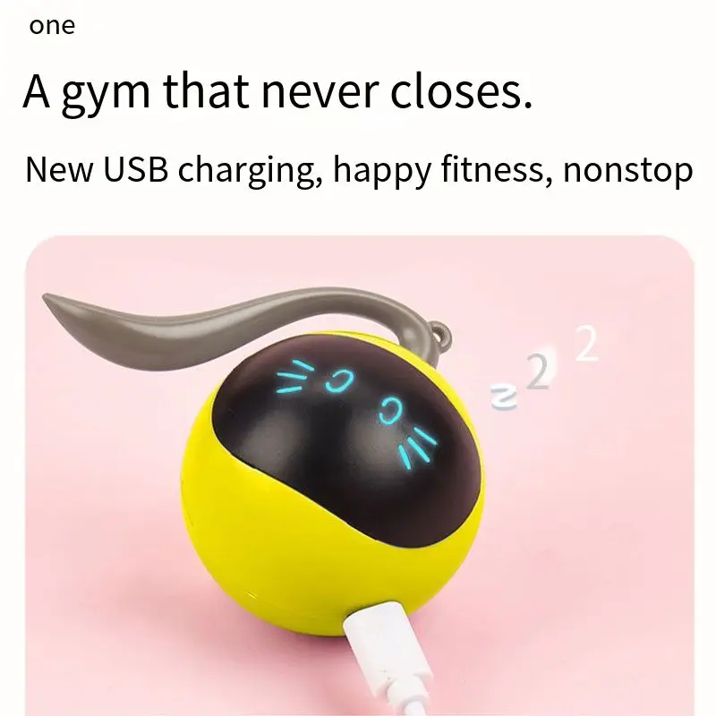 Smart Interactive Cat Toy Colorful LED Self Rotating Pet Ball Toys USB Rechargeable Kitten Automatic Ball Toys Cat Accessories