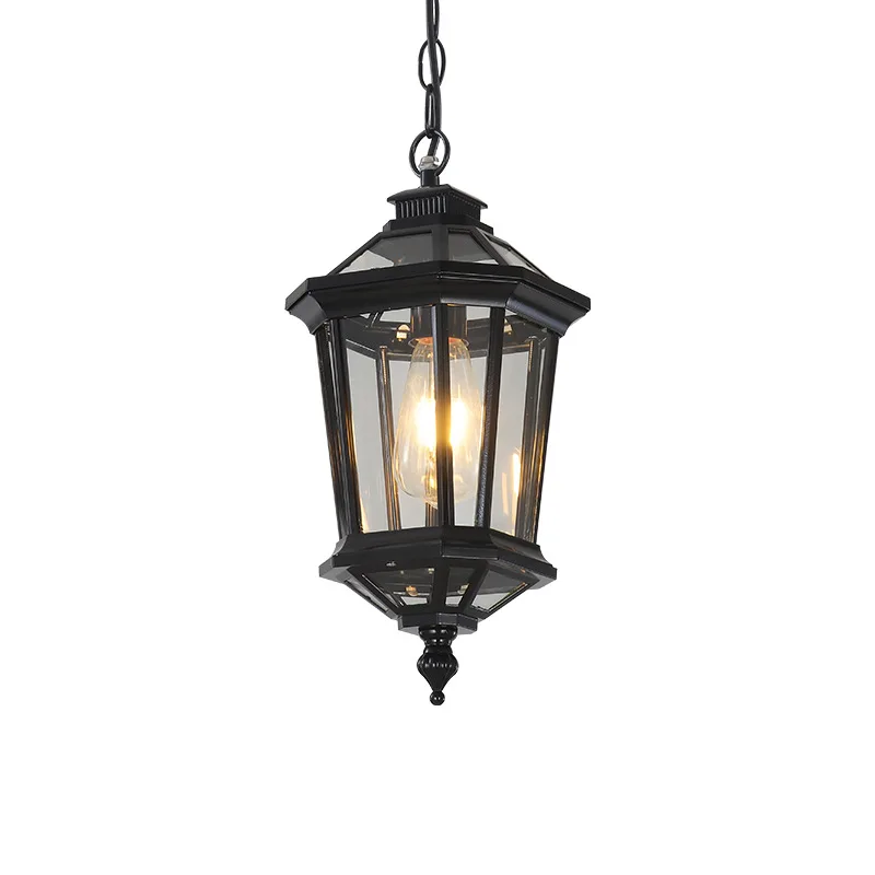 

American chandelier outdoor waterproof and rust-proof courtyard lamp corridor aisle balcony lamp outdoor villa small chandelier