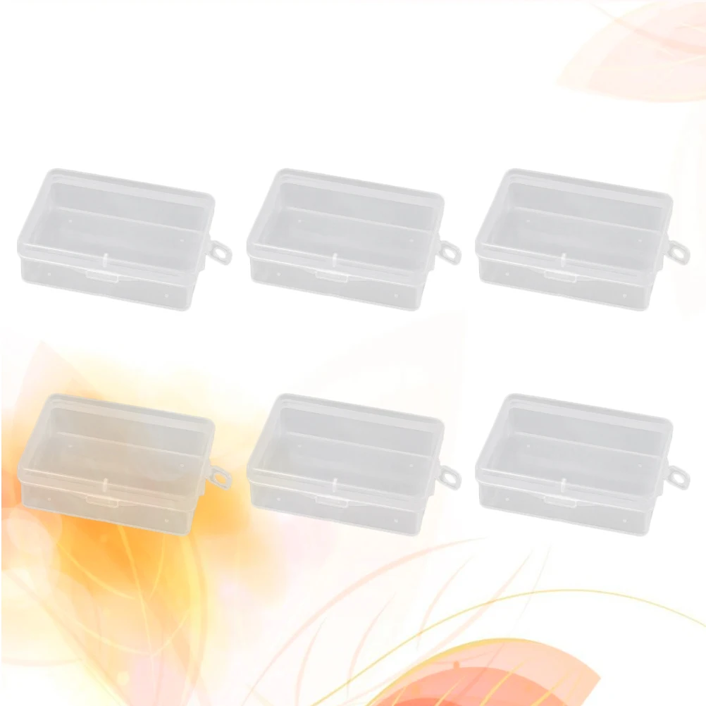 

6Pcs Small Plastic Storage Box Transparent Collection Organizer Case for Home Use Holds Beads Jewelry Compact Design